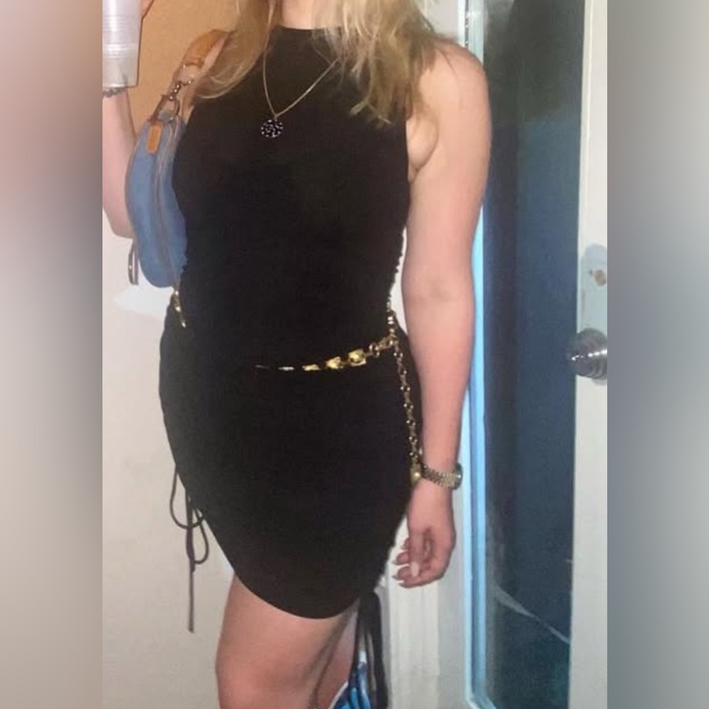 Adorable Black Sleeveless Mini Dress